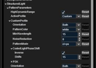 My custom settings for HP3Dscan